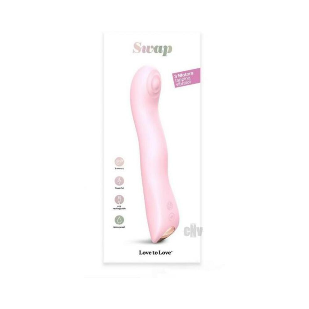 3700436032855_1 Love To Love Swap Rechargeable Triple Motor Tapping Silicone G-spot Vibrator Baby Pink - Image 1