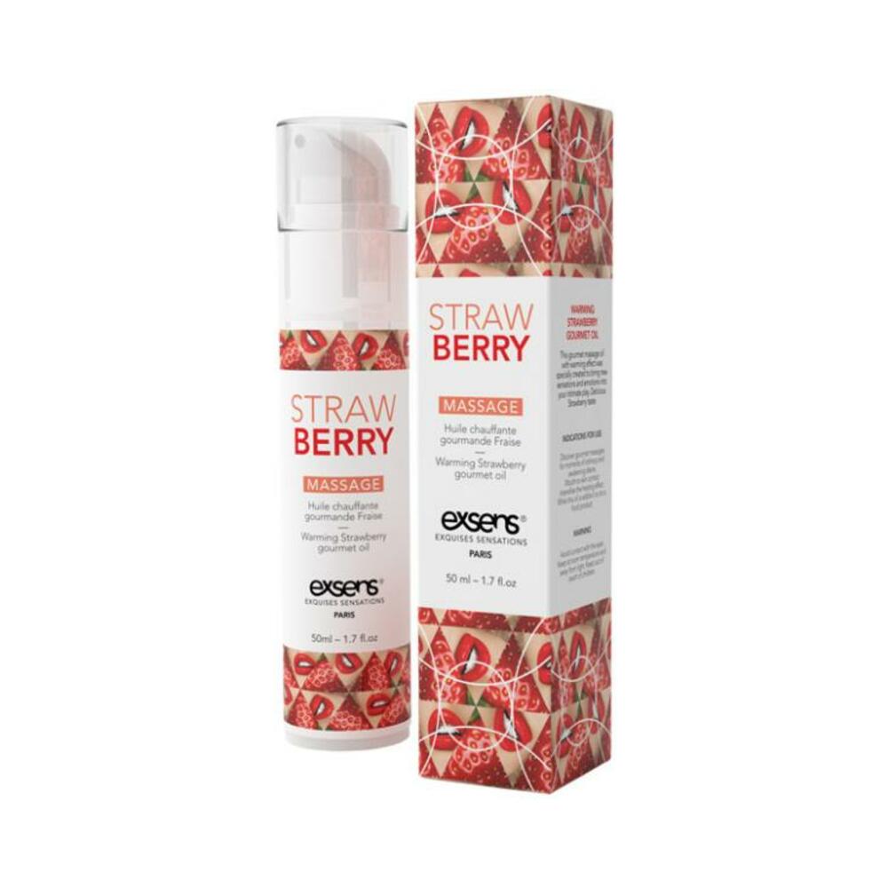 3760139882065_1 Exsens Of Paris Massage Oil Strawberry 1.7oz - Image 1