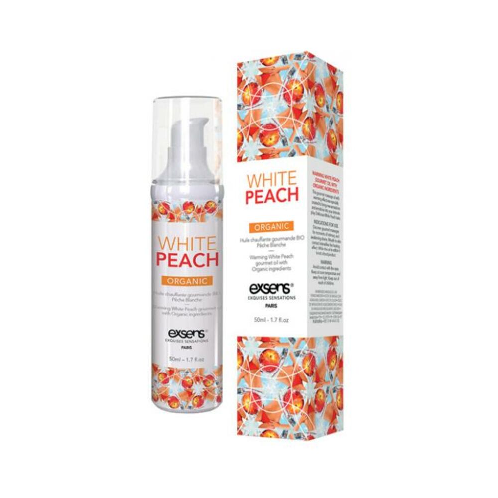 3760139882782_1 Exsens Of Paris Organic Massage Oil White Peach 1.7oz - Image 1