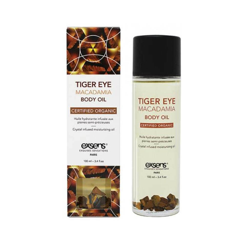 3760139882959_1 Exsens Organic Body Oil W/stones - Tiger Eye Macadamia 100 Ml - Image 1