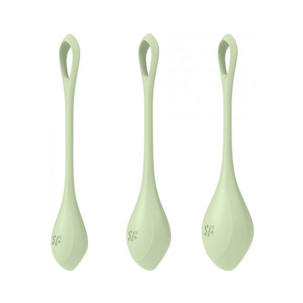 4049369043866_1 Satisfyer Yoni Power 2 Balls Training Set - Light Green - Image 1