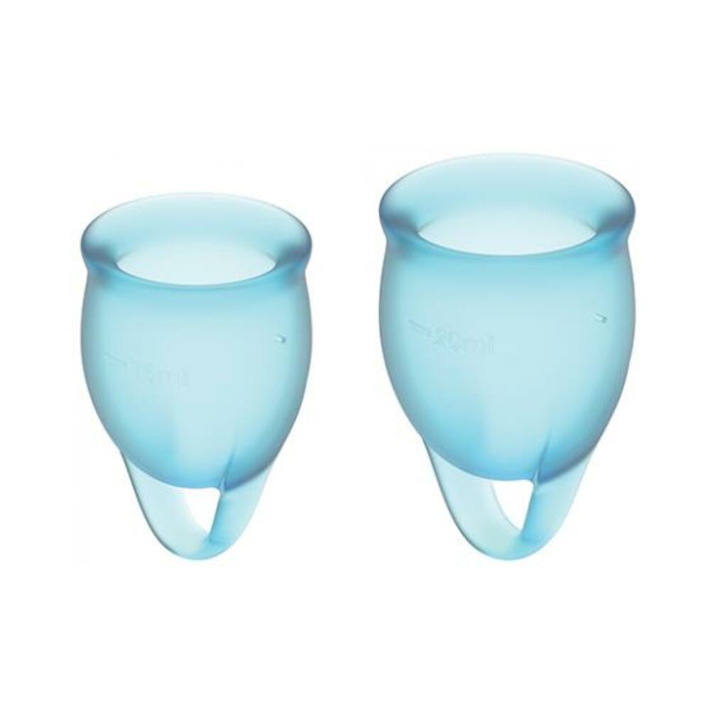 4061504002026_1 Satisfyer Feel Confident Menstrual Cup - Light Blue - Image 1