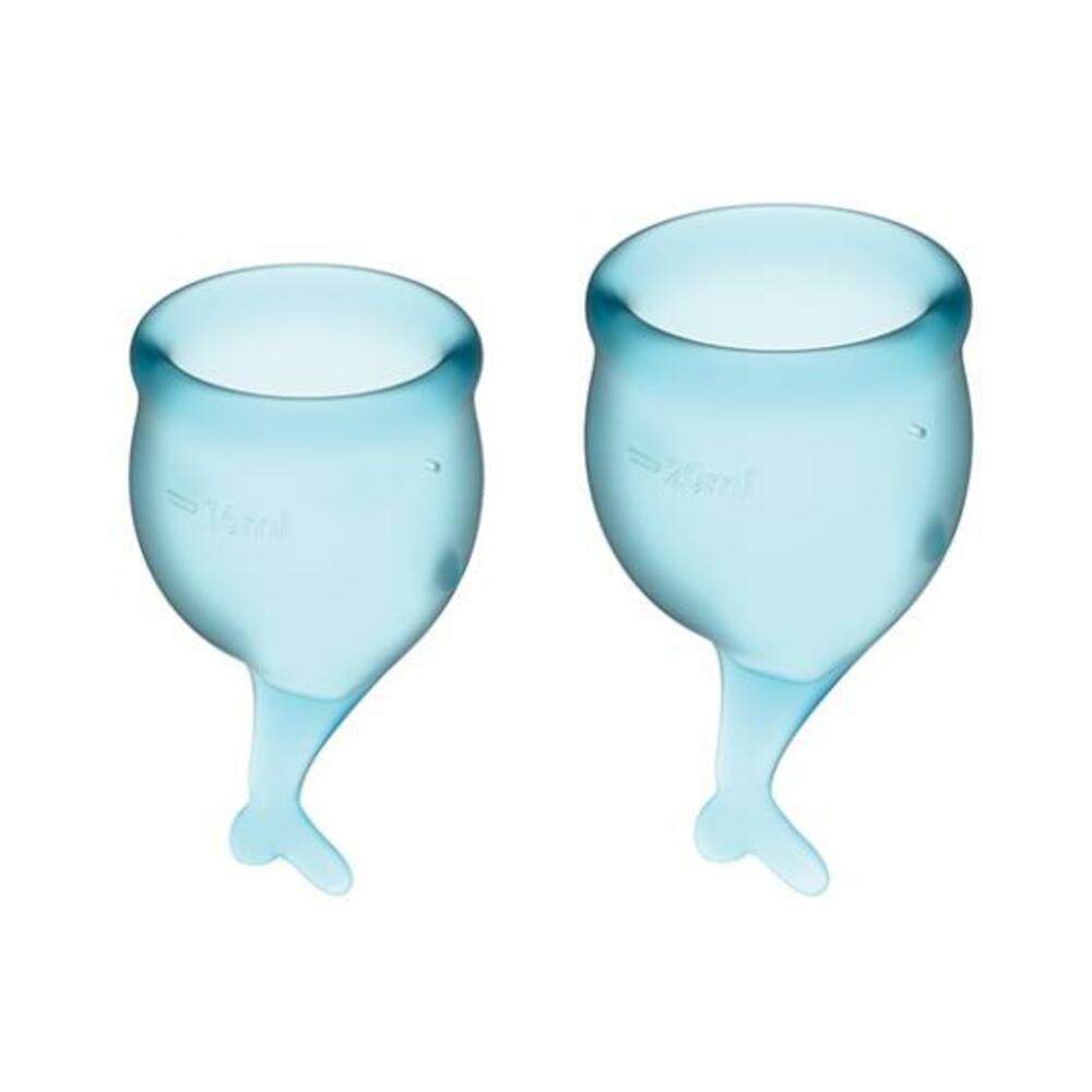 4061504002231_1 Satisfyer Feel Secure Menstrual Cup - Light Blue - Image 1