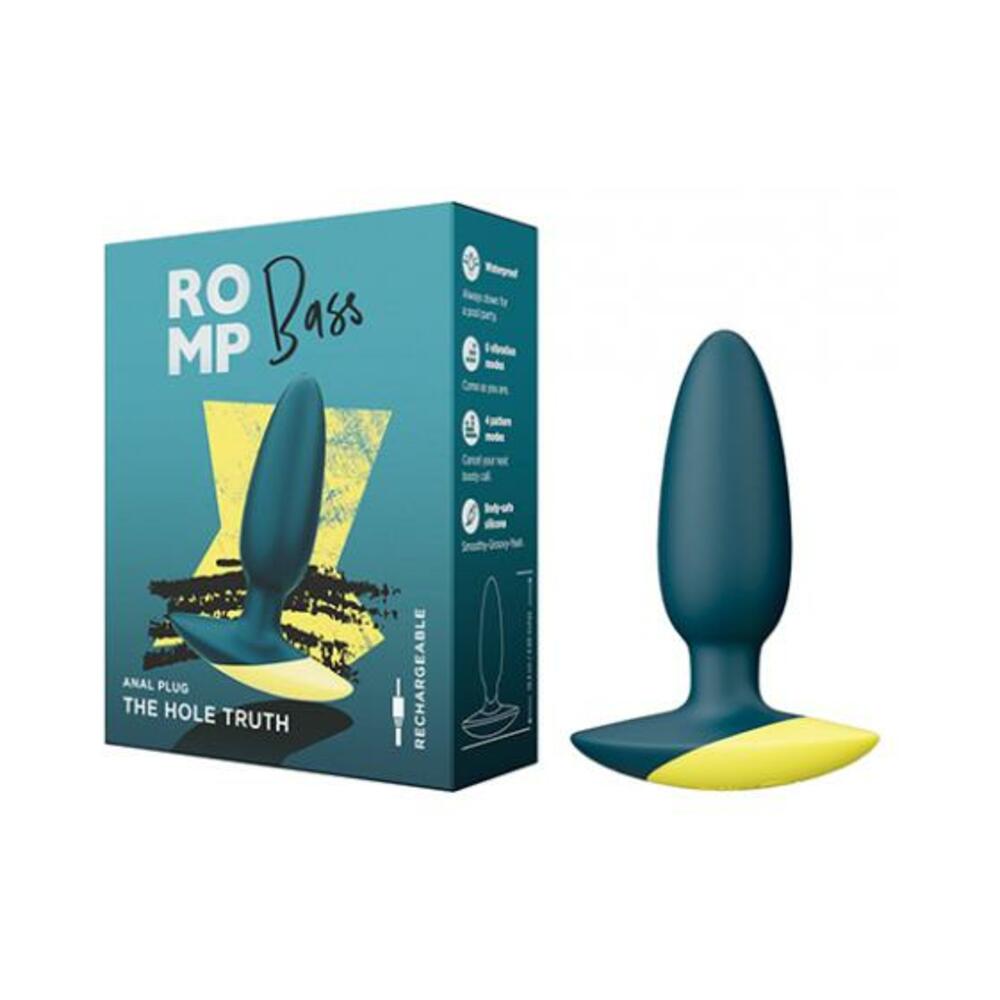4251460612302_1 Romp Bass Vibrating Anal Plug - Teal - Image 1