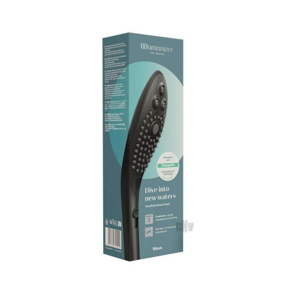 4251460612555_1 Womanizer Wave Shower Head Masturbator Black - Image 1