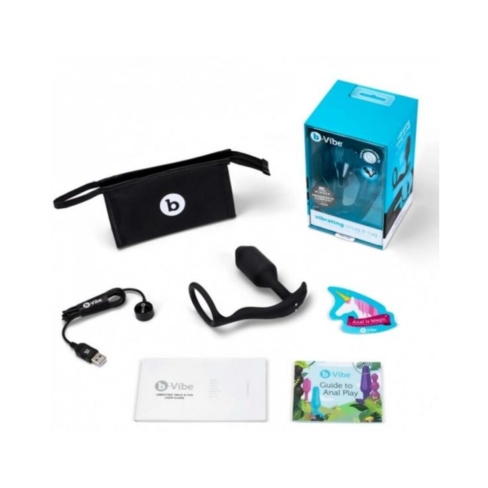 4890808242414_1 b-Vibe Vibrating Snug & Tug M Black - Image 1