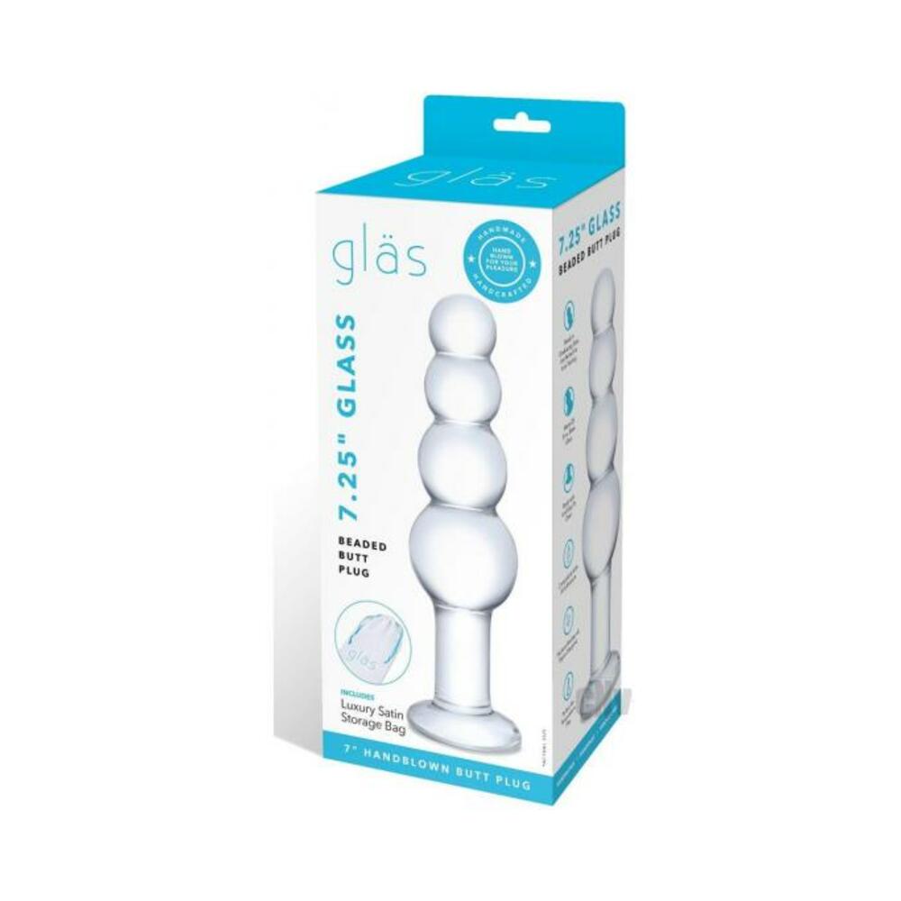 4890808250495_1 Glas Glass Beaded Butt Plug 7.25" - Image 1