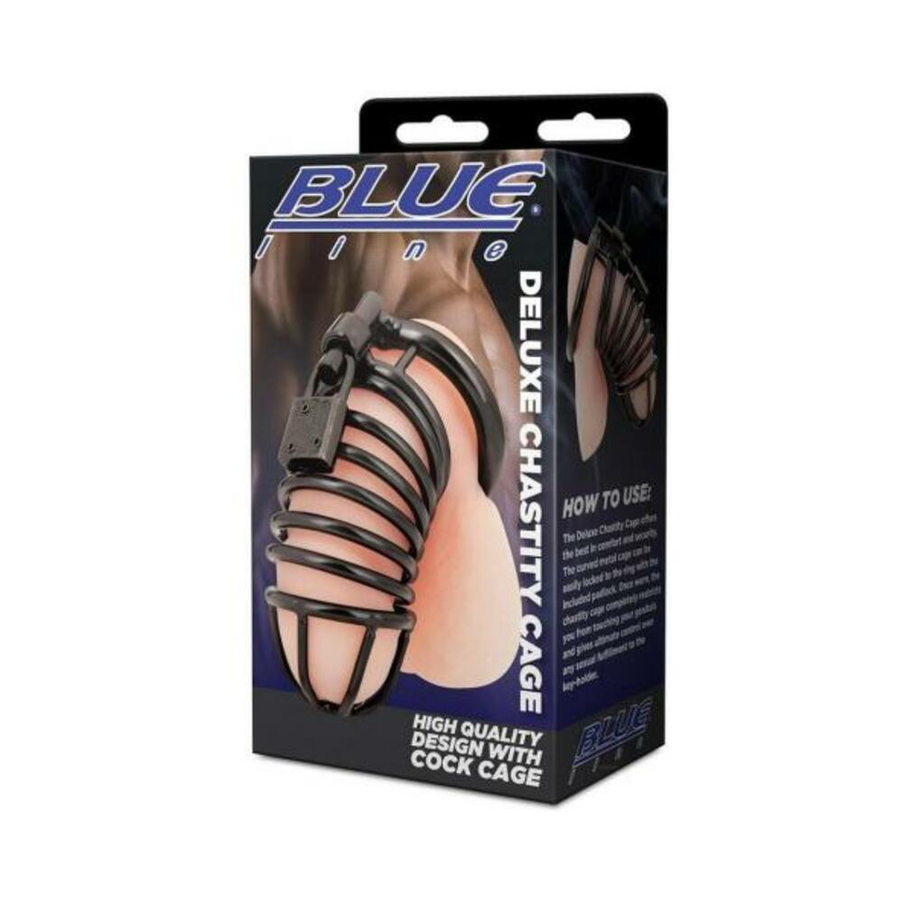 4890808263358_1 Deluxe Chastity Cage Black - Image 1