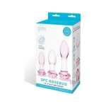 Rosebud Butt Plug Set 3pc Pink