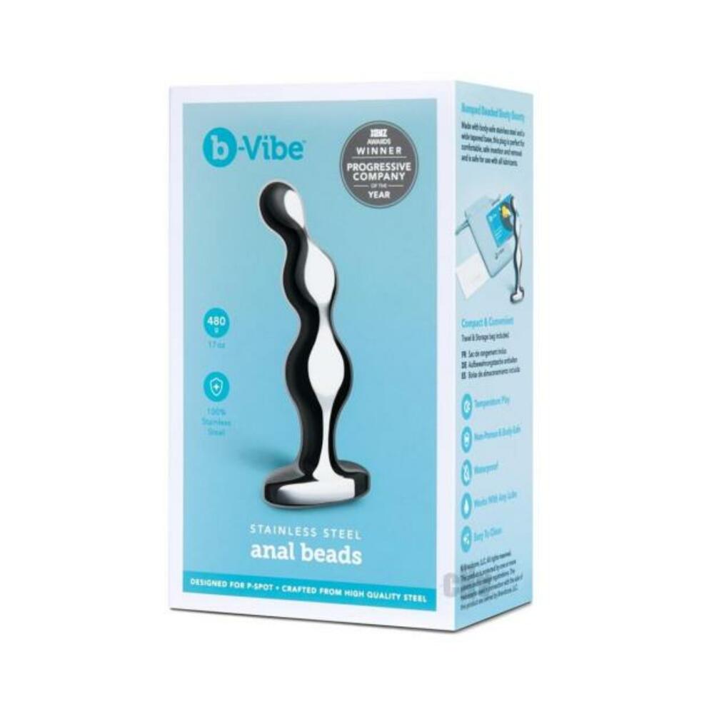 4890808278994_1 B-vibe Stainless Steel Anal Beads - Image 1