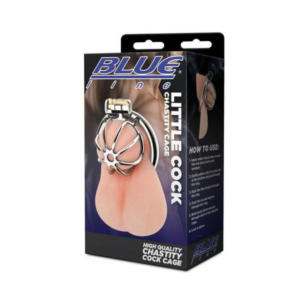 4890808283455_1 Blue Line Little Cock Chastity Cage - Image 1