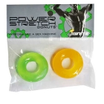 Ignite Power Stretch Donut Cock Ring - Orange/Green Pack of 2