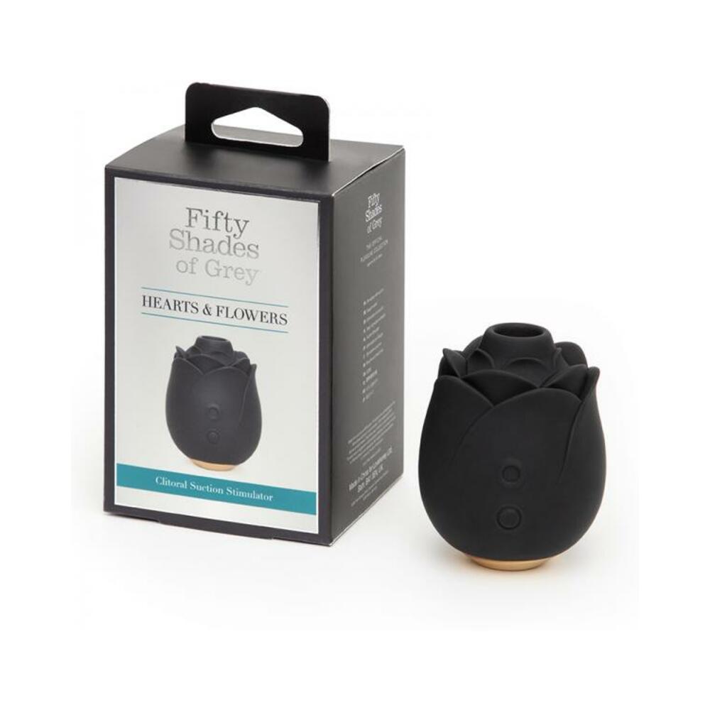 5060926405094_1 Fifty Shades Of Grey Hearts And Flowers Suction Rose Black - Image 1