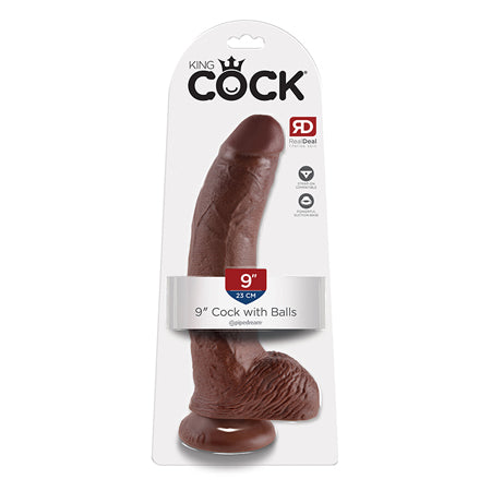 52962 King Cock 9 Cock w/Balls - Brown - Image 1