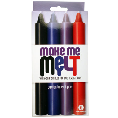 59990 The 9's Make Me Melt Sensual Warm Drip Candles - Passion Tones Pack of 4 - Image 1