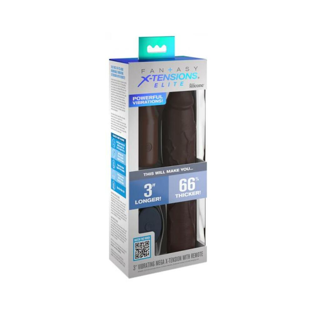 603912773613_1 Fx Elite 9 Vibe Sleeve 3 Plug Rc Brown - Image 1