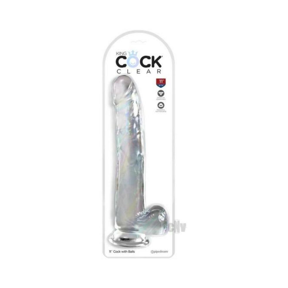 603912774665_1 King Cock Clear With Balls 11in Clear - Image 1
