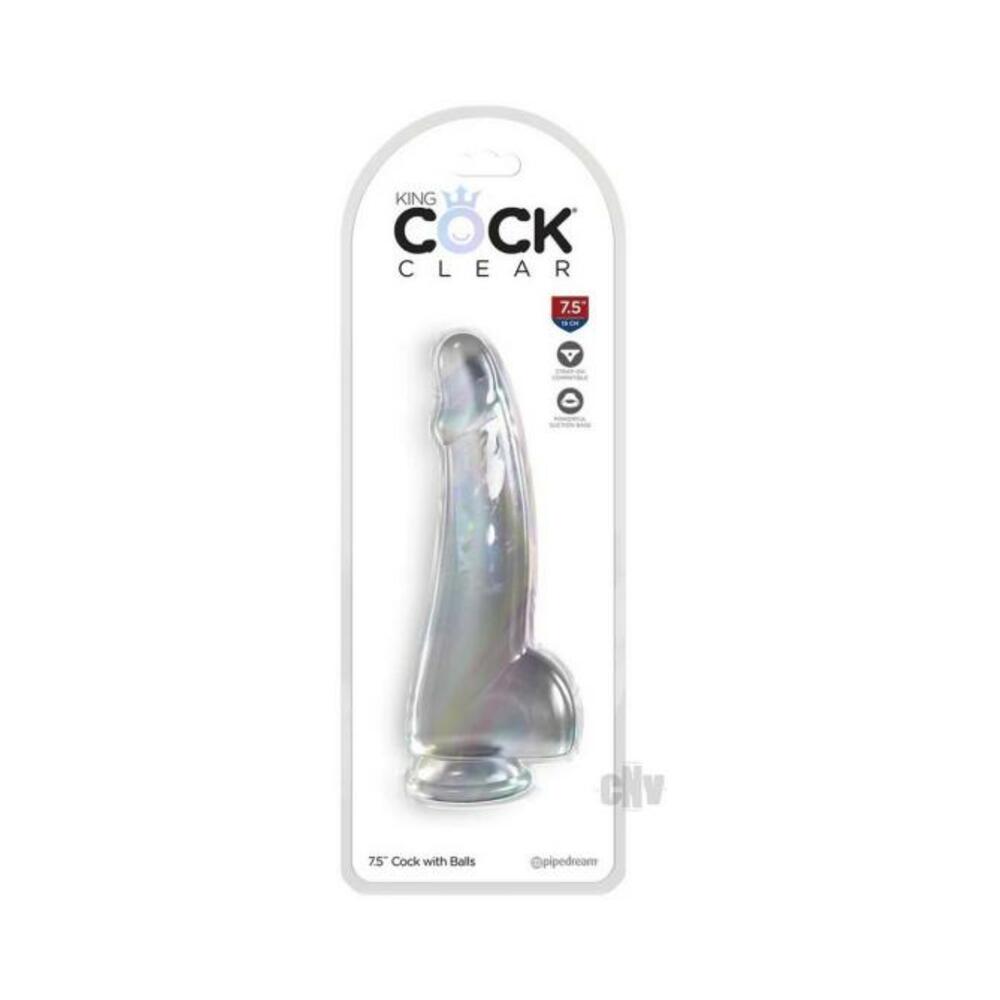603912774672_1 King Cock Clear With Balls 7.5in Clear - Image 1