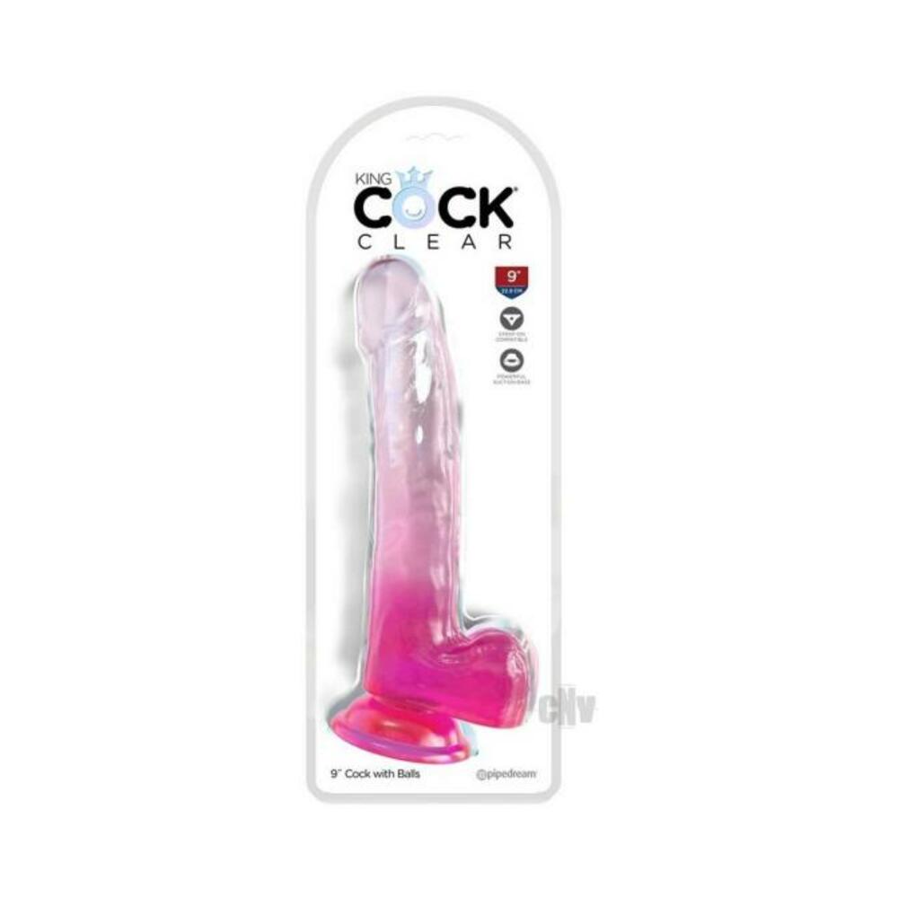 603912775051_1 Kc 9 Cock Clear W/balls Pink - Image 1