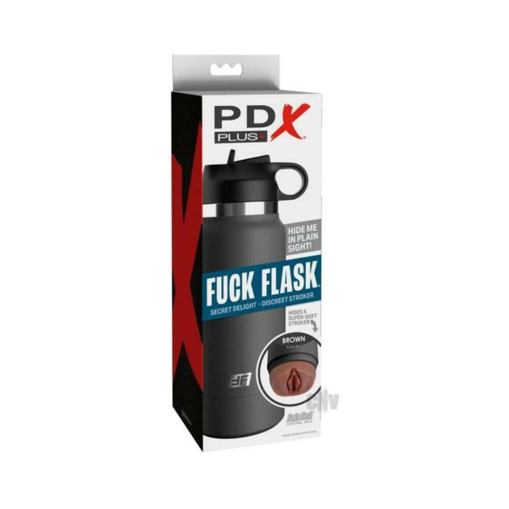 603912775303_1 Pdx Plus Fuck Flask Secret Delight Stroker - Brown/grey - Image 1