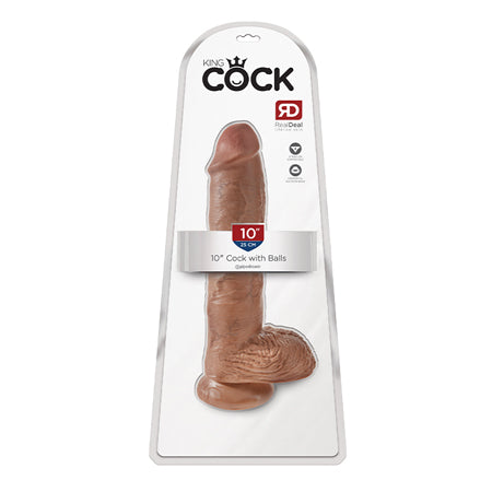 62541 King Cock 10 Cock w/Balls - Tan - Image 1