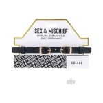 Sandm Double Buckle Day Collar Blk/gld