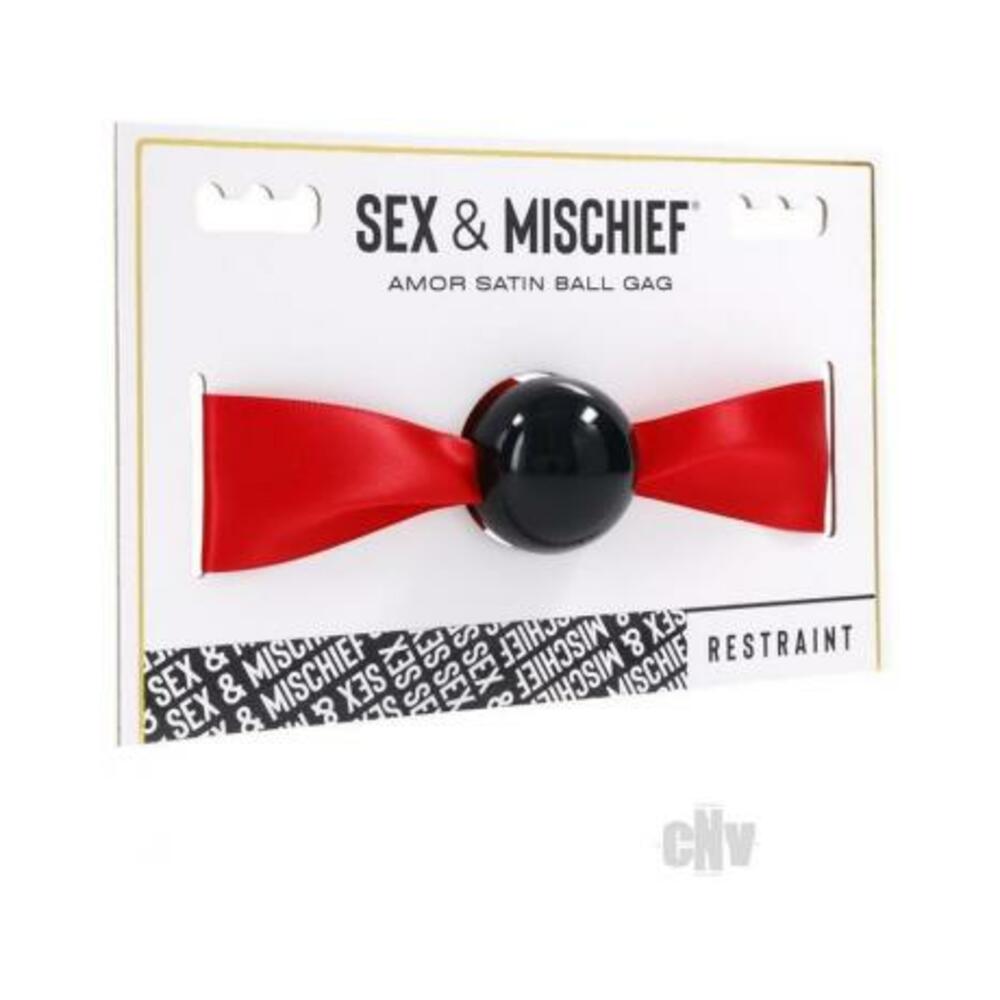 646709099572_1 Sportsheets Sex & Mischief Amor Satin Ball Gag - Image 1