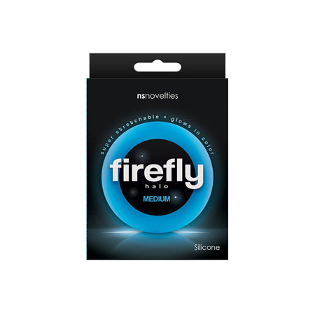 64872 Firefly Halo Medium Cockring - Blue - Image 1