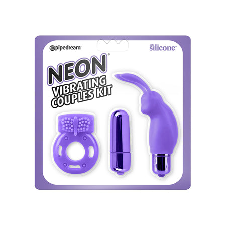 64911 Neon Luv Touch Vibrating Couples Kit - Purple - Image 1