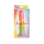 Simply Sweet Swirl 6.5 In. Silicone Dildo Rainbow