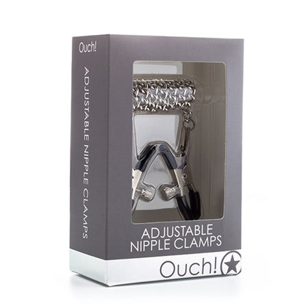 65683 Shots Ouch Adjustable Nipple Clamps w/Chain - Metal - Image 1