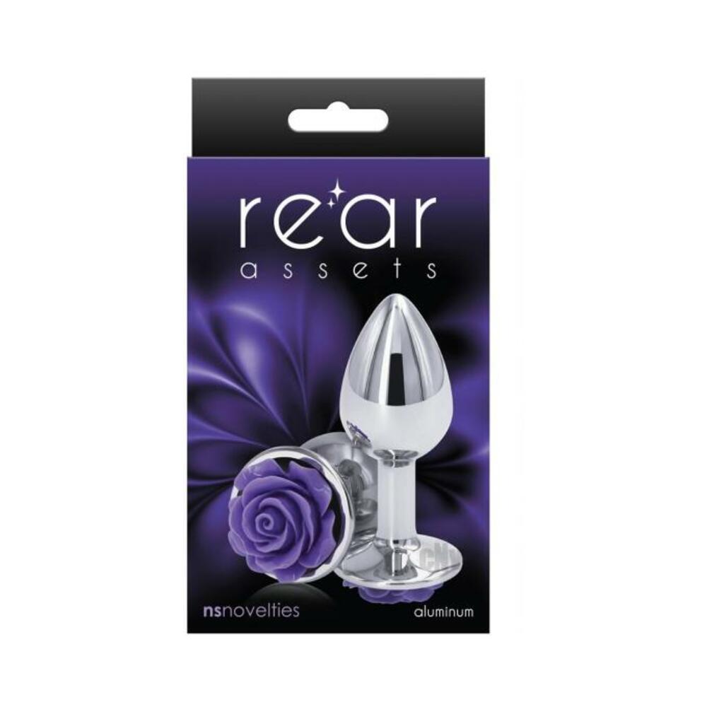 657447103582_1 Rear Assets Rose Anal Plug - Small - Purple - Image 1