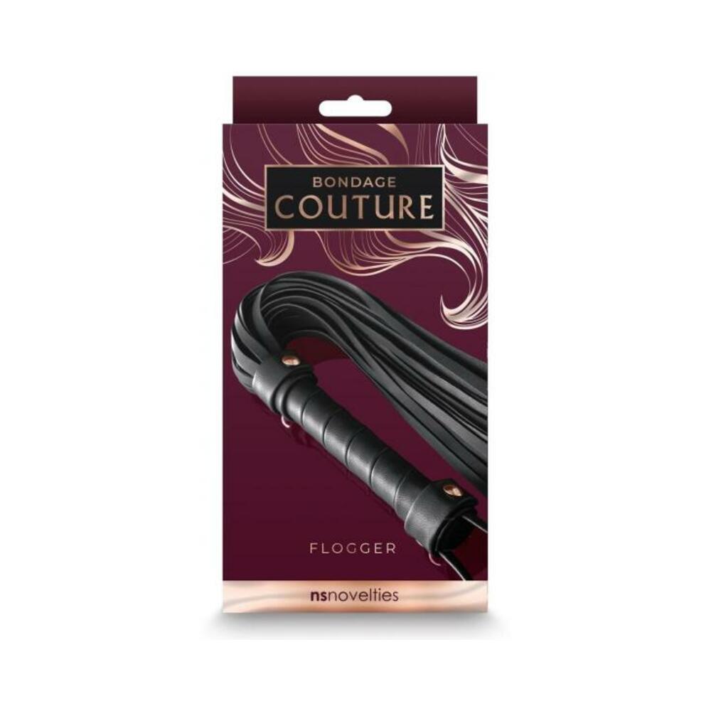 657447104589_1 Bondage Couture Flogger Black - Image 1