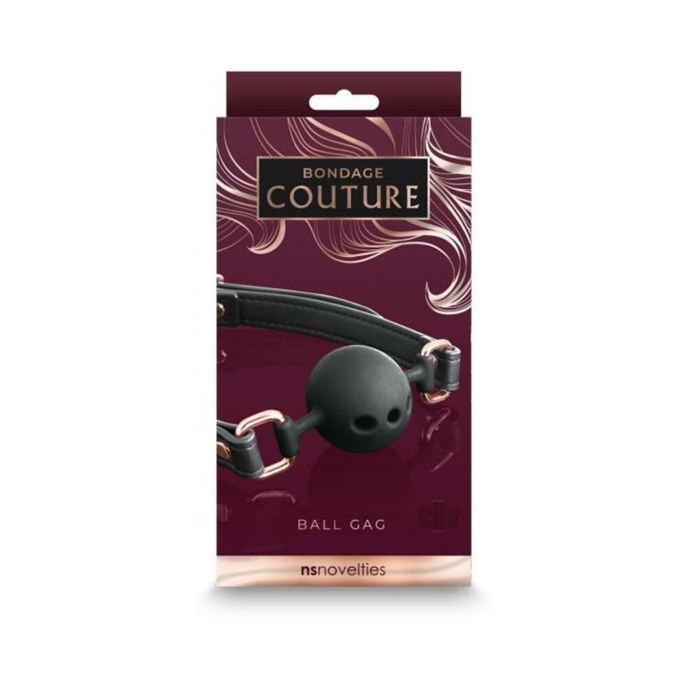 657447104602_1 Bondage Couture Ball Gag Black - Image 1