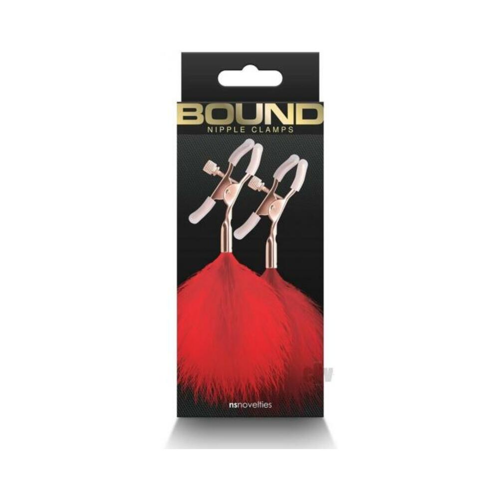657447106866_1 Bound Nipple Clamps F1 Red - Image 1