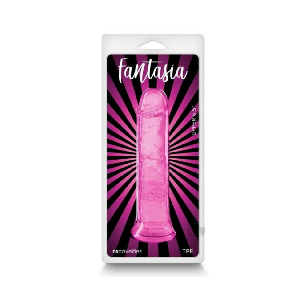 657447107610_1 Fantasia Upper 6.5 In. Jelly Dildo Pink - Image 1