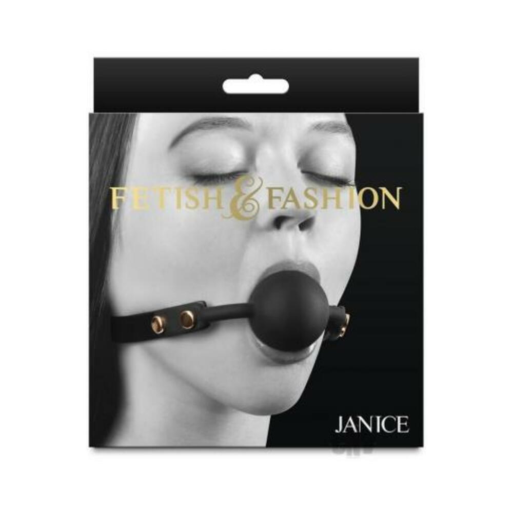 657447109669_1 Fetish & Fashion Janice Ball Gag Black - Image 1