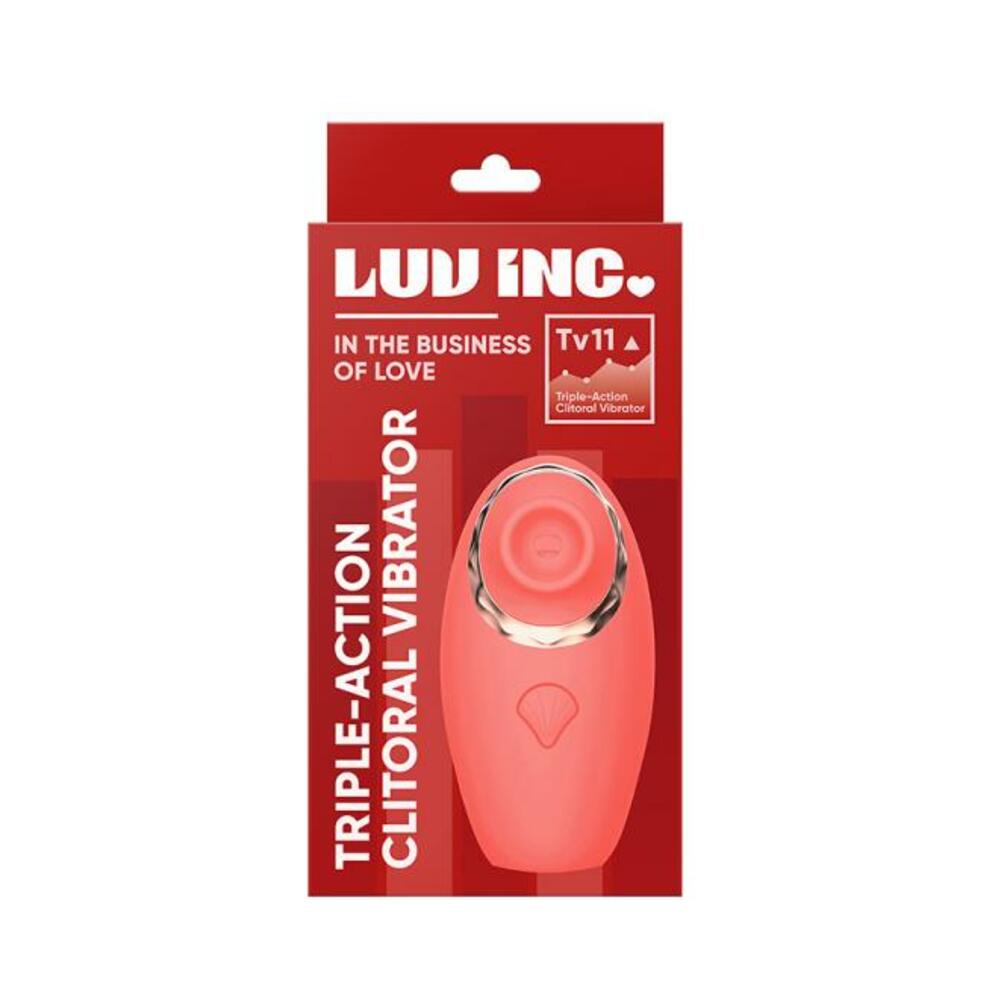 663546905118_1 Luv Inc Tv11 Triple-action Clitoral Vibrator Coral - Image 1