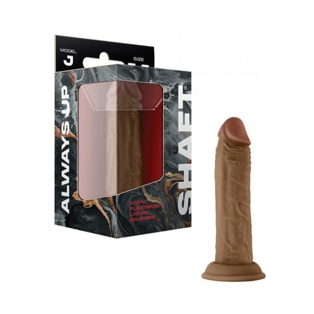 663546906634_1 Shaft Model J Flexskin Liquid Silicone 5.5" Dong - Oak - Image 1
