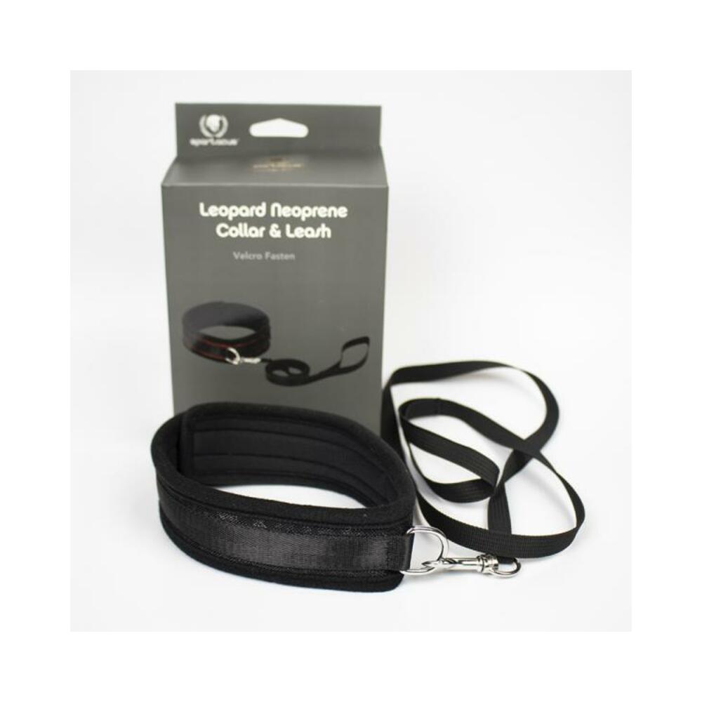 669729001301_1 Spartacus Collar And Leash Neoprene Black - Image 1