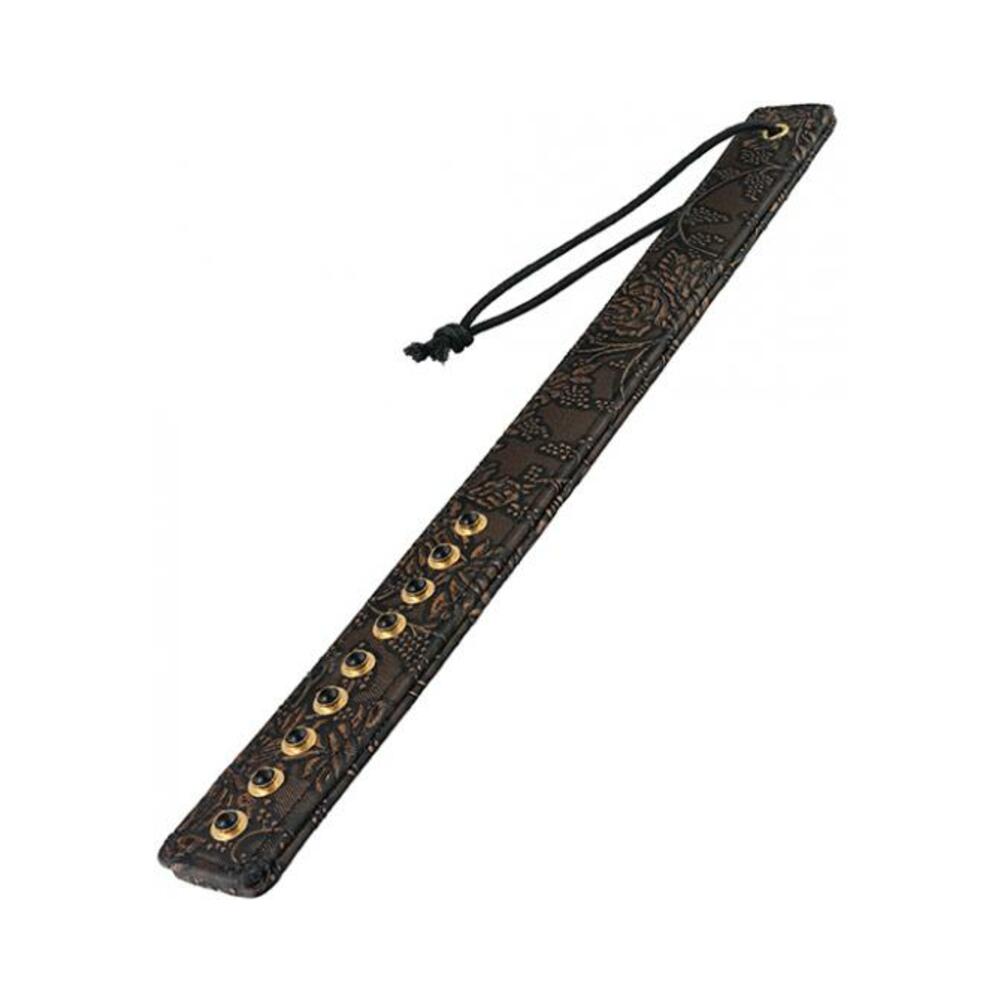 669729803479_1 Spartacus Paddle with Gems Brown Floral Print - Image 1
