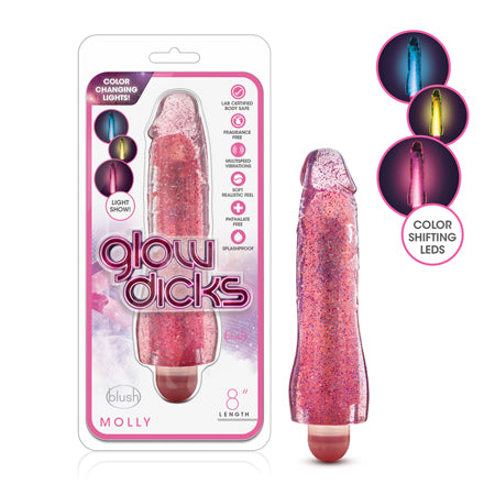 67579 Blush Glow Dicks Glitter Vibrator Molly - Pink - Image 1