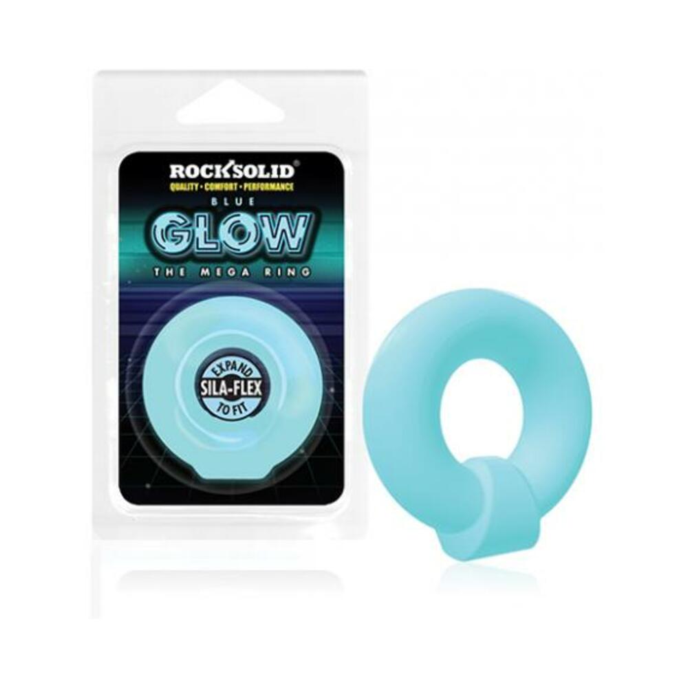 6768903846883_1 Rock Solid Sila-flex Glow-in-the-dark Mega Ring Blue - Image 1