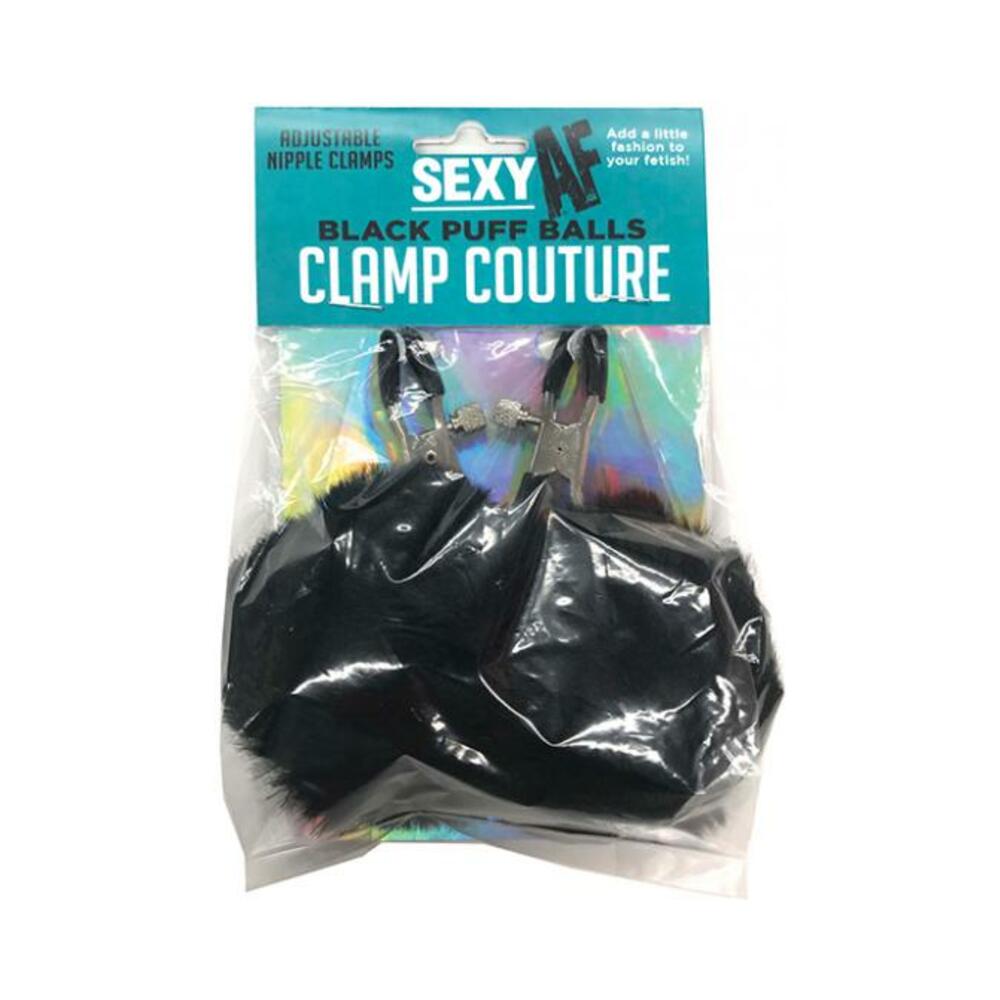 685634103527_1 Sexy Af Nipple Clamps Black Puff Balls - Image 1