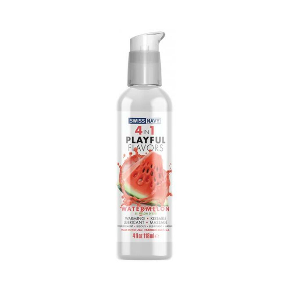 699439007126_1 Swiss Navy 4 In 1 Playful Flavors Watermelon 4oz - Image 1
