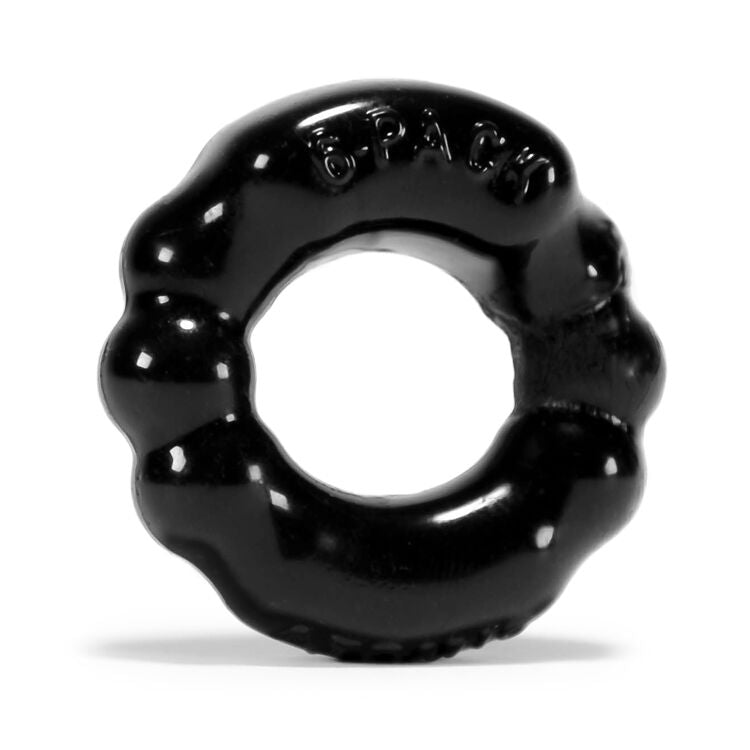 6packcockringoxballsblack Oxballs Atomic Jock 6-Pack Shaped Cocking - Black - Image 1