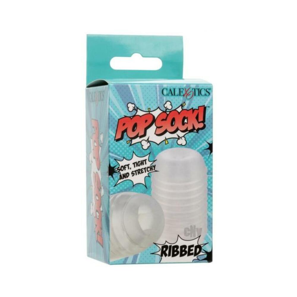 716770108869_1 Pop Sock Ribbed Masturbator - Clear - Image 1