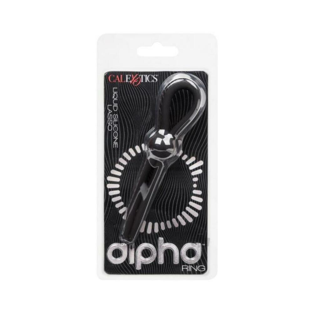 716770108982_1 Alpha Liquid Silicone Lasso Cock Ring - Black - Image 1