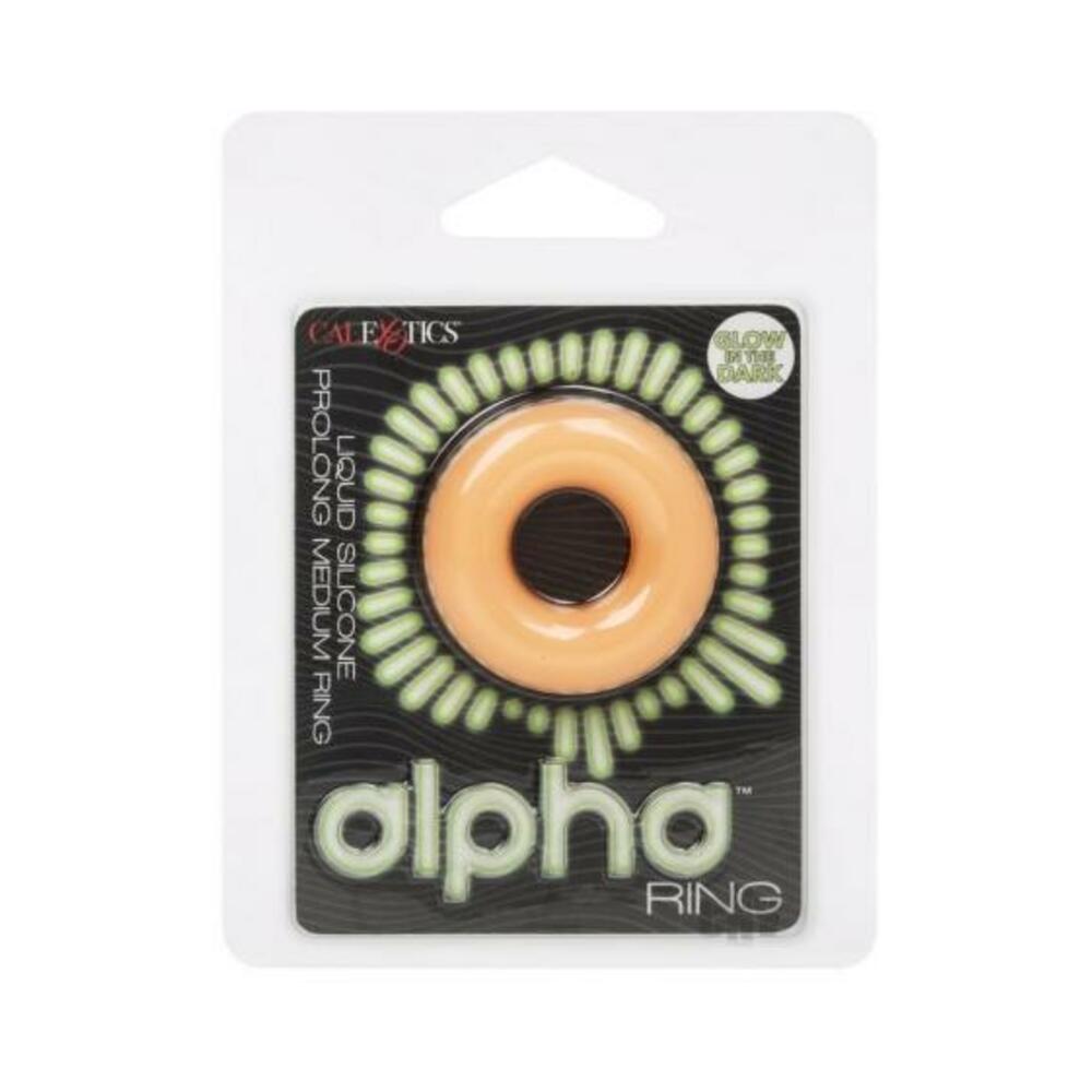 716770109156_1 Alpha Liquid Silicone Glow In The Dark Prolong Cock Ring - Medium - Image 1