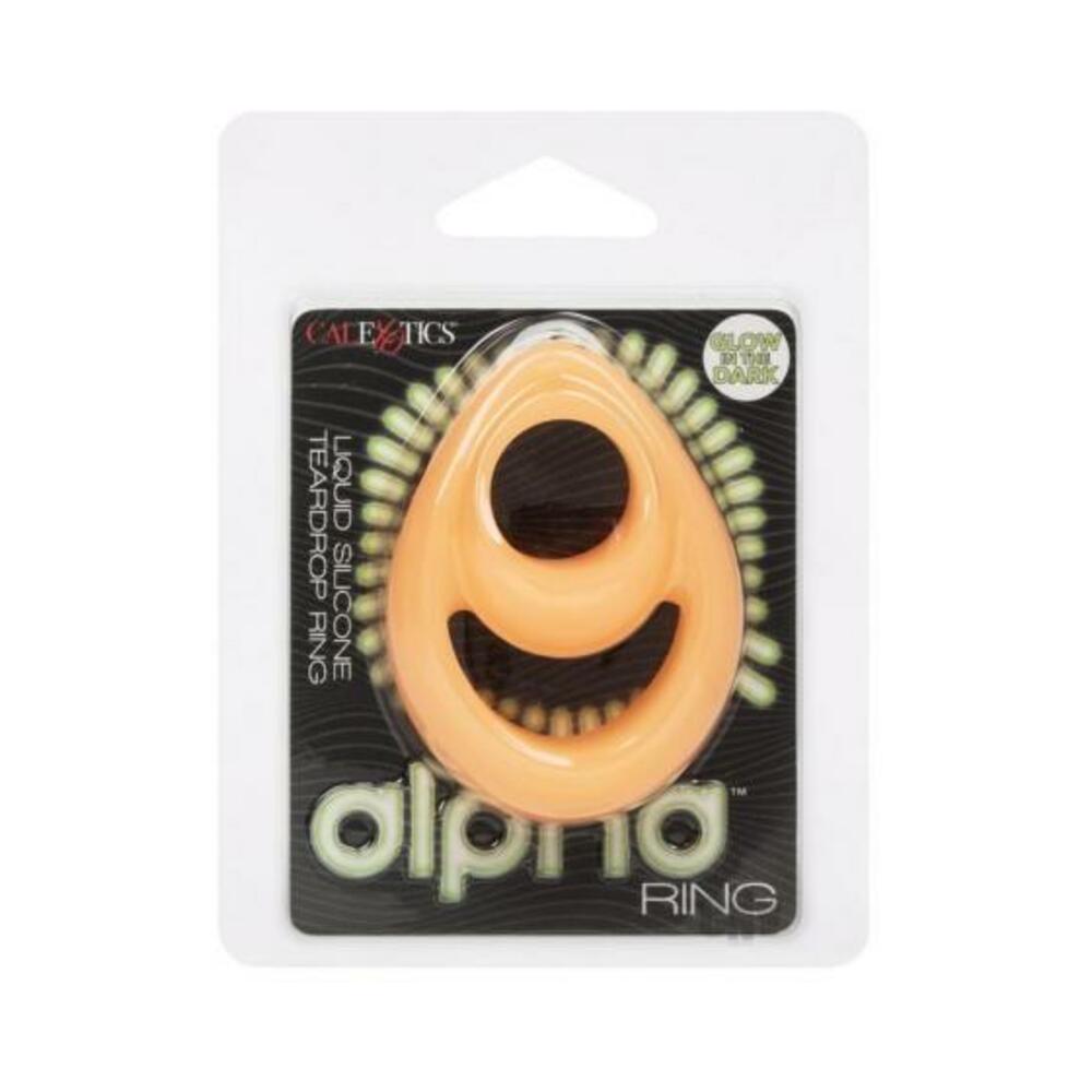 716770109163_1 Alpha Liquid Silicone Glow In The Dark Teardrop Cock Ring - Image 1
